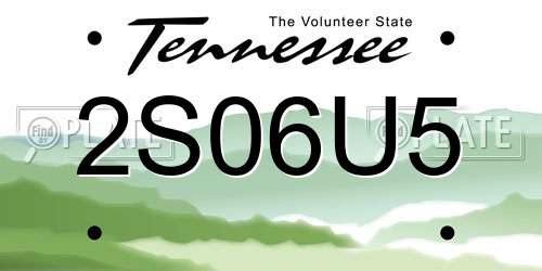 2S06U5 Tennessee License Plate
