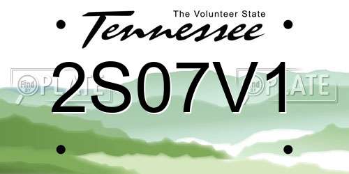 2S07V1 Tennessee License Plate