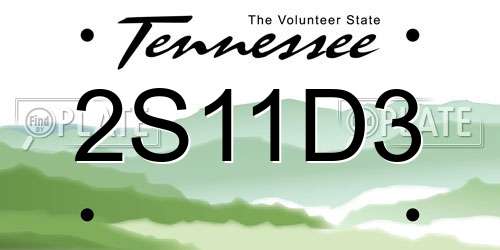 2S11D3 Tennessee License Plate