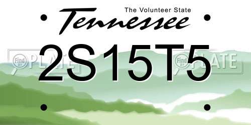 2S15T5 Tennessee License Plate