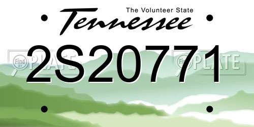 2S20771 Tennessee License Plate