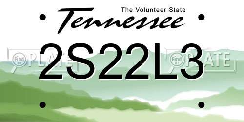 2S22L3 Tennessee License Plate