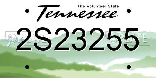 2S23255 Tennessee License Plate