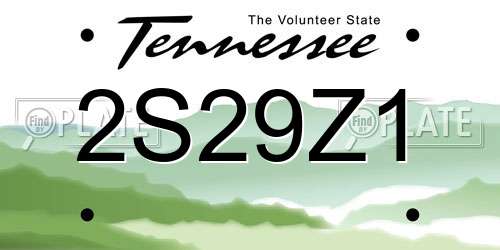 2S29Z1 Tennessee License Plate
