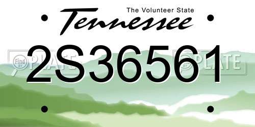 2S36561 Tennessee License Plate