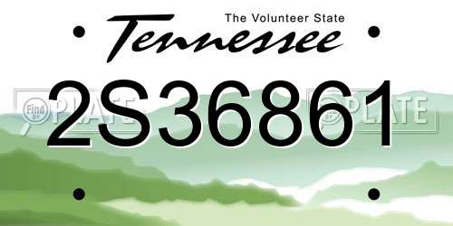 2S36861 Tennessee License Plate