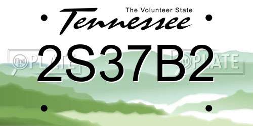 2S37B2 Tennessee License Plate