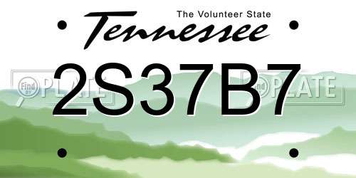 2S37B7 Tennessee License Plate