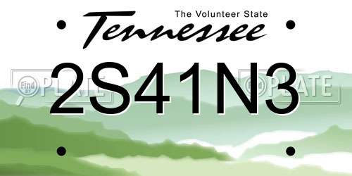2S41N3 Tennessee License Plate