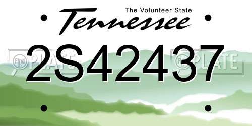 2S42437 Tennessee License Plate