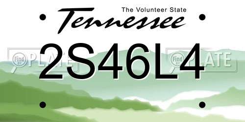 2S46L4 Tennessee License Plate