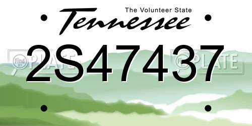 2S47437 Tennessee License Plate
