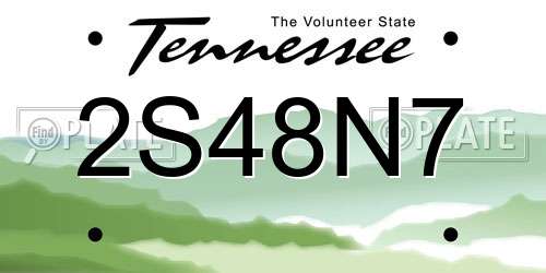 2S48N7 Tennessee License Plate