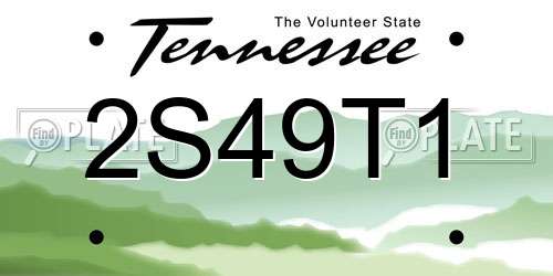 2S49T1 Tennessee License Plate