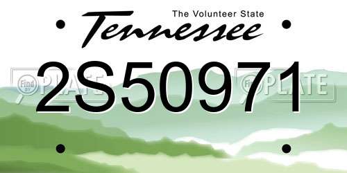 2S50971 Tennessee License Plate