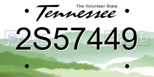 2S57449 Tennessee License Plate