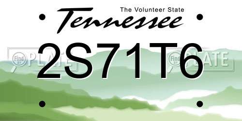 2S71T6 Tennessee License Plate