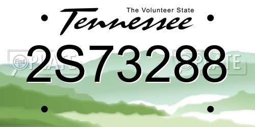 2S73288 Tennessee License Plate