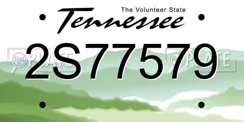 2S77579 Tennessee License Plate