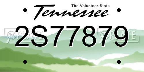 2S77879 Tennessee License Plate