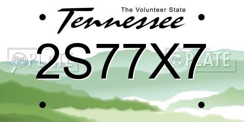 2S77X7 Tennessee License Plate
