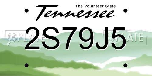 2S79J5 Tennessee License Plate