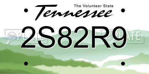 2S82R9 Tennessee License Plate