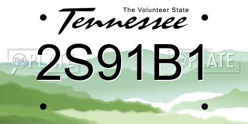 2S91B1 Tennessee License Plate