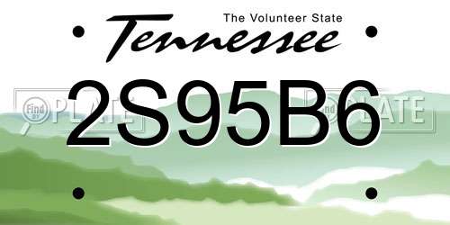 2S95B6 Tennessee License Plate