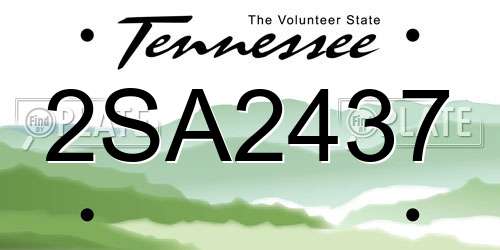 2SA2437 Tennessee License Plate