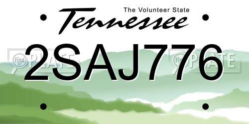 2SAJ776 Tennessee License Plate