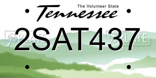 2SAT437 Tennessee License Plate