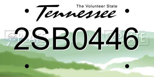2SB0446 Tennessee License Plate