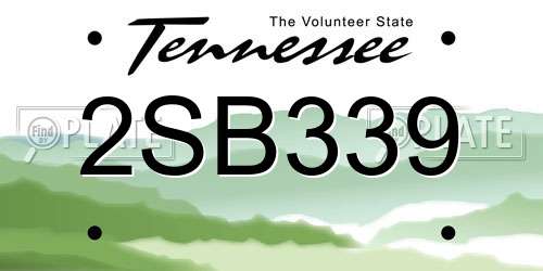 2SB339 Tennessee License Plate