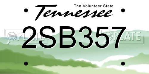 2SB357 Tennessee License Plate
