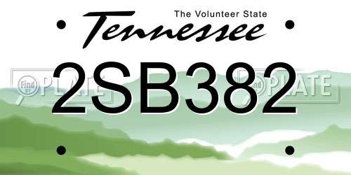 2SB382 Tennessee License Plate