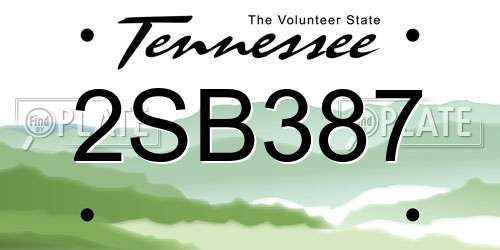 2SB387 Tennessee License Plate