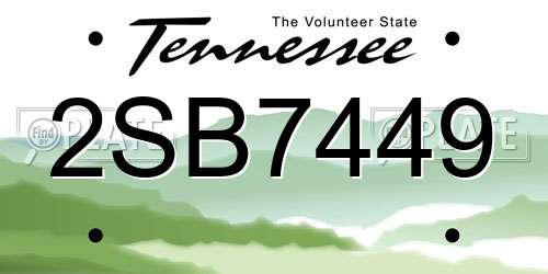 2SB7449 Tennessee License Plate