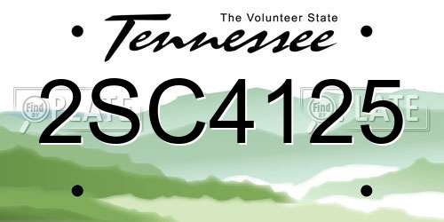 2SC4125 Tennessee License Plate