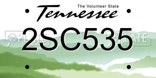 2SC535 Tennessee License Plate