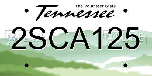 2SCA125 Tennessee License Plate
