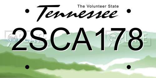 2SCA178 Tennessee License Plate