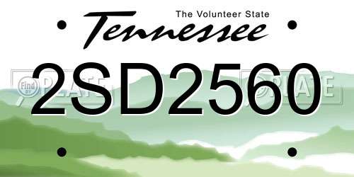 2SD2560 Tennessee License Plate