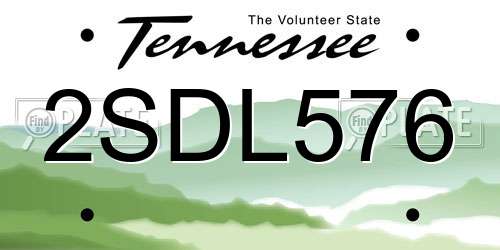 2SDL576 Tennessee License Plate