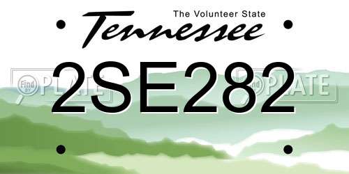 2SE282 Tennessee License Plate