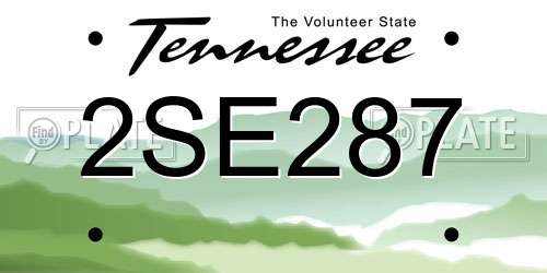 2SE287 Tennessee License Plate