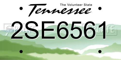 2SE6561 Tennessee License Plate