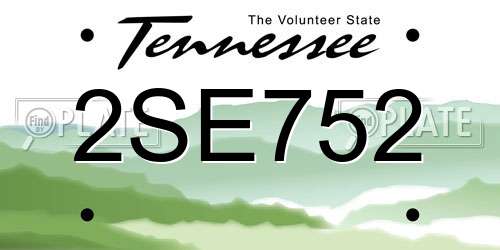 2SE752 Tennessee License Plate