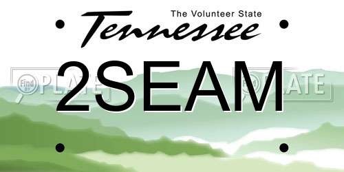 2SEAM Tennessee License Plate