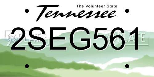 2SEG561 Tennessee License Plate